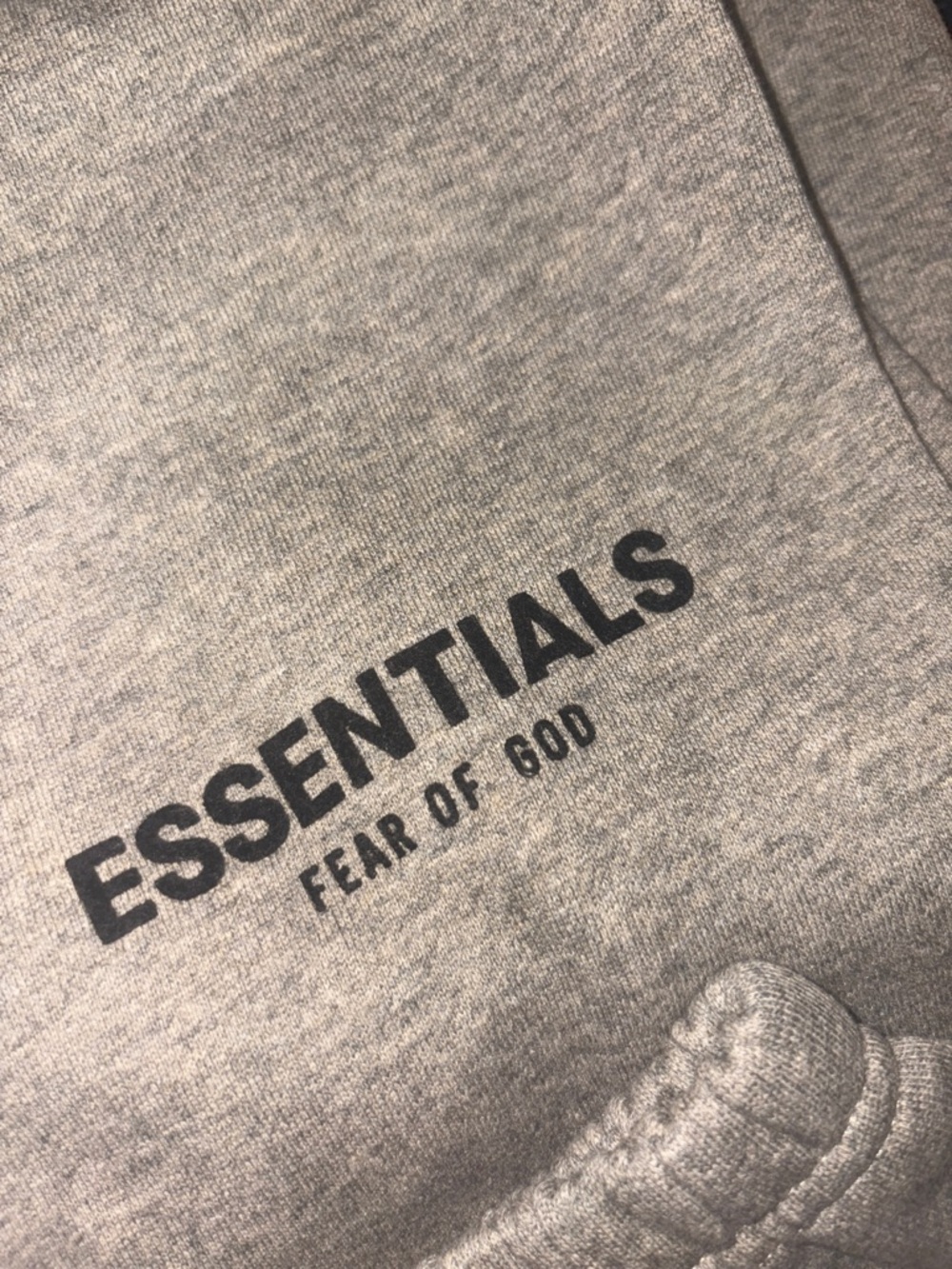 Essentials Heather Gray Drawstring Sweatpants - Picture 3 of 4